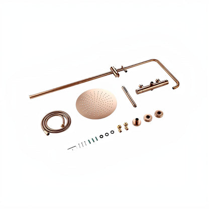 Mitigeur douche thermostatique mural finition laiton poli