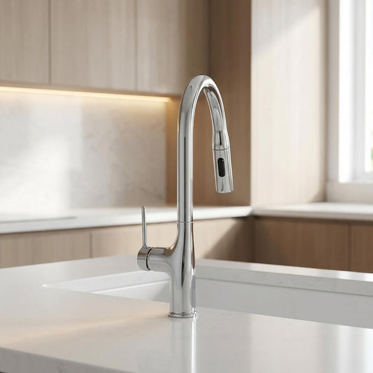 Robinet douchette évier à bec extractible deux jets