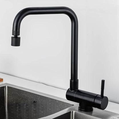 Robinet douchette pour évier inox pliable à double rotation