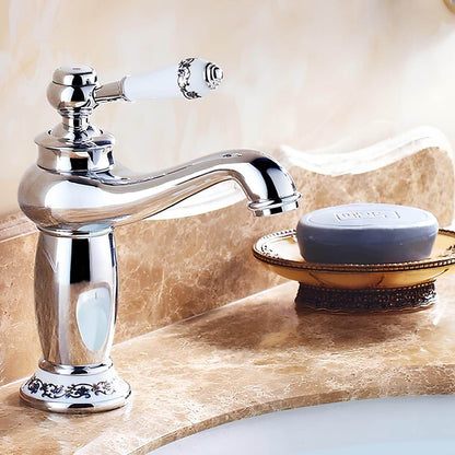 Robinet lavabo en laiton finition antique