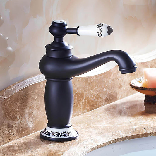 Robinet lavabo en laiton finition antique