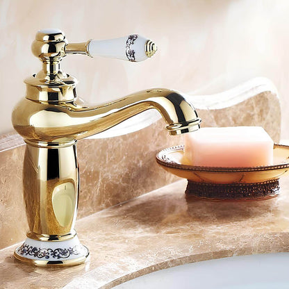 Robinet lavabo en laiton finition antique
