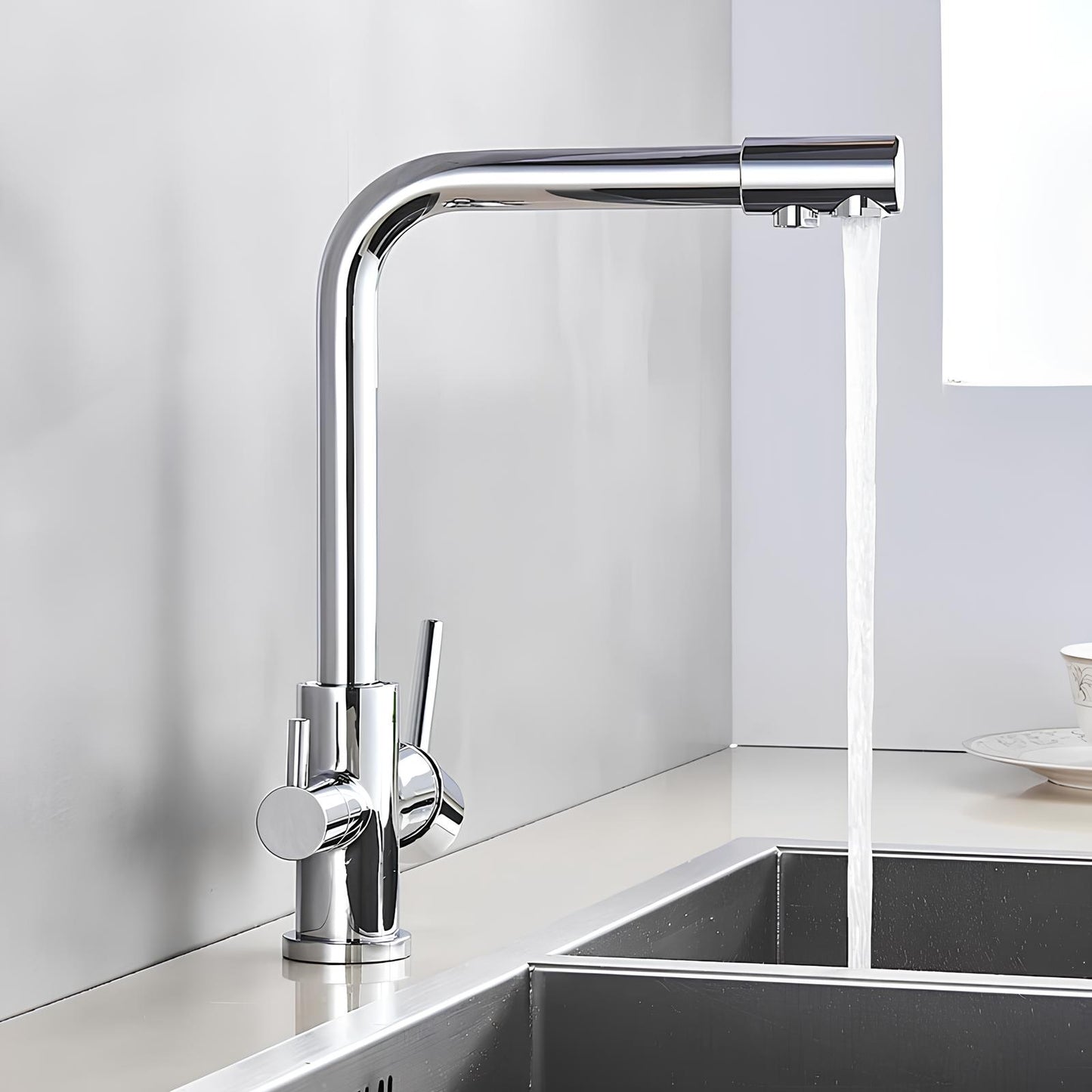 Robinet évier avec double sortie
