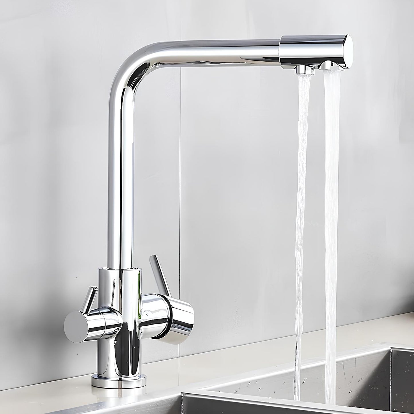 Robinet évier avec double sortie