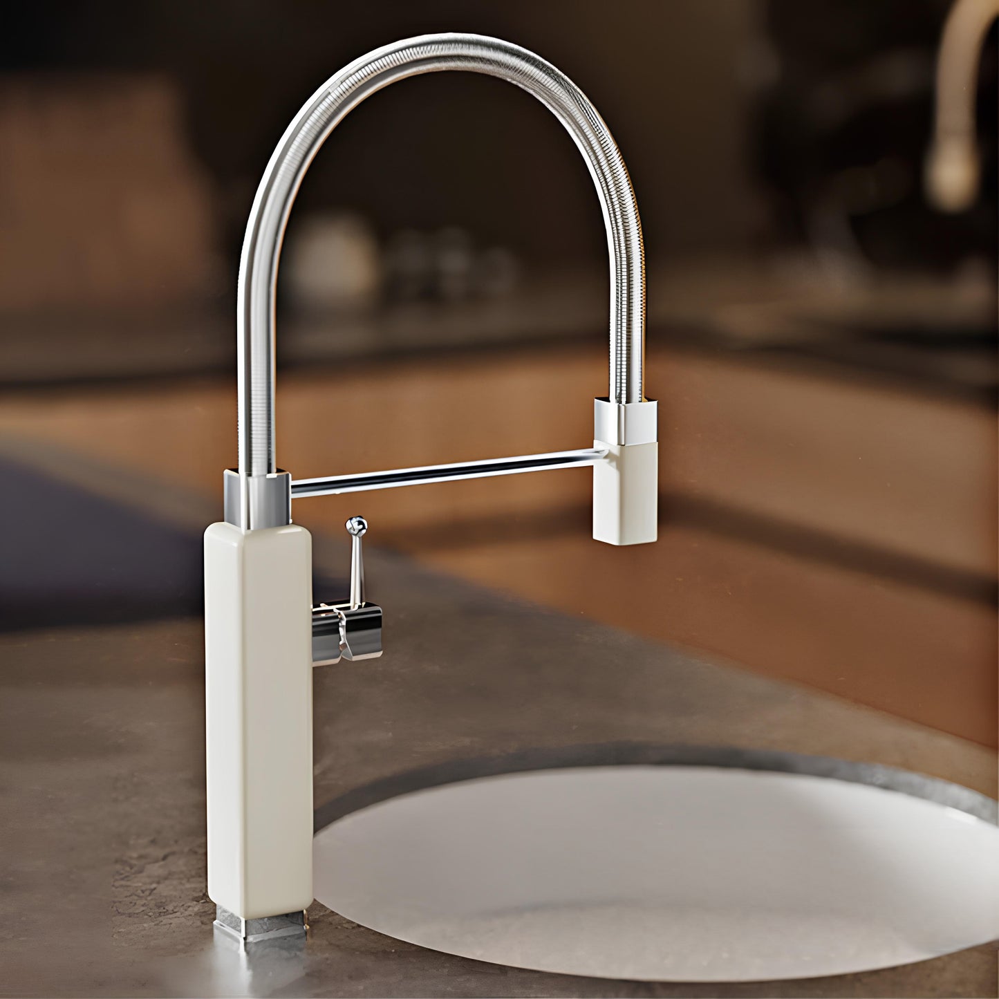 Robinet évier avec douchette extractible – style rétro revisité
