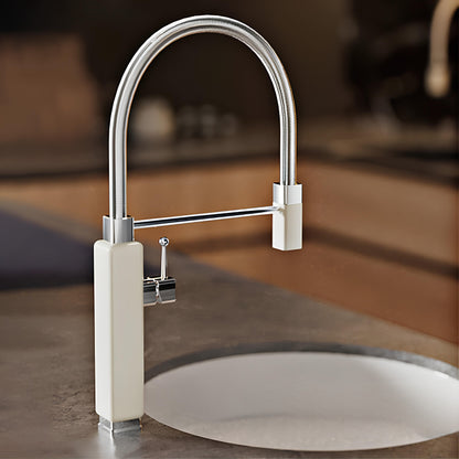 Robinet évier avec douchette extractible – style rétro revisité