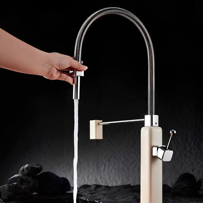 Robinet évier avec douchette extractible – style rétro revisité