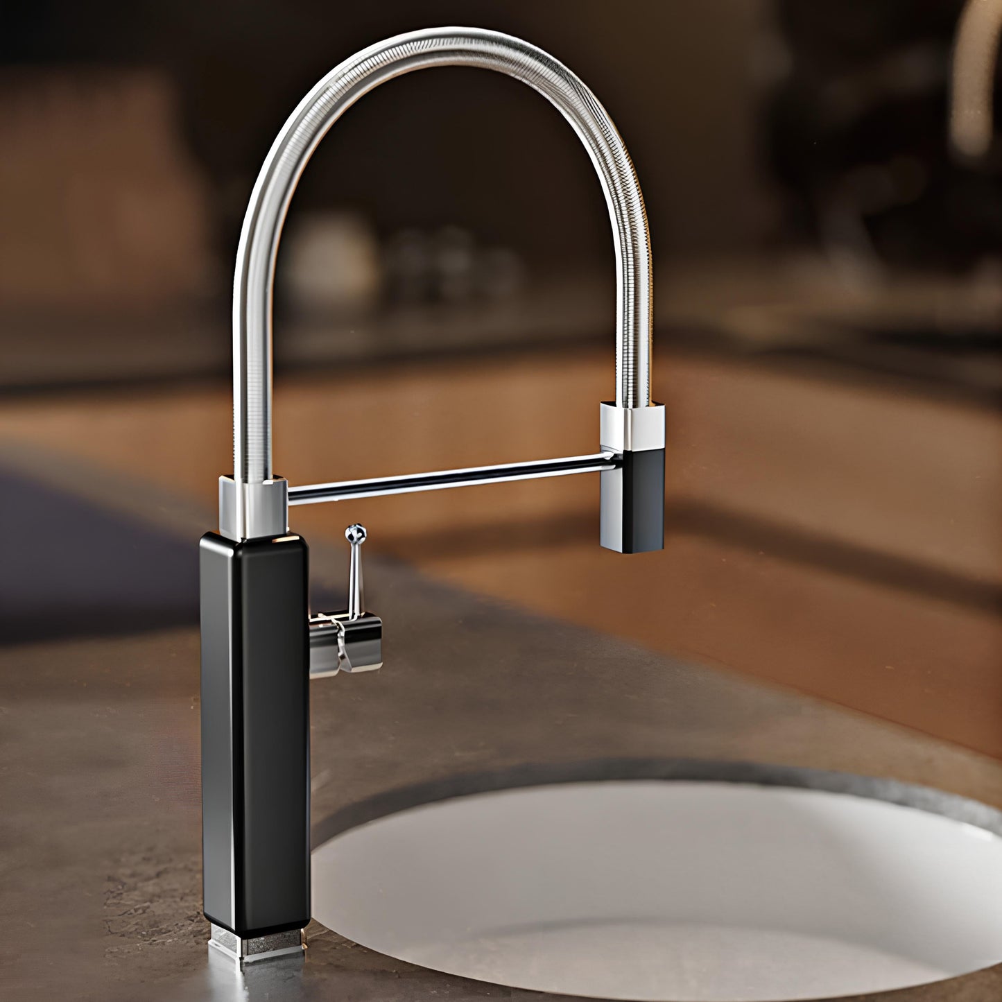 Robinet évier avec douchette extractible – style rétro revisité