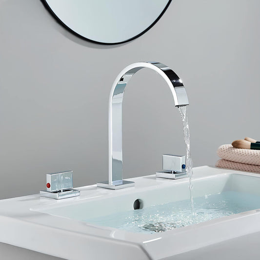 Robinet lavabo 3 trous - Doubles poignées