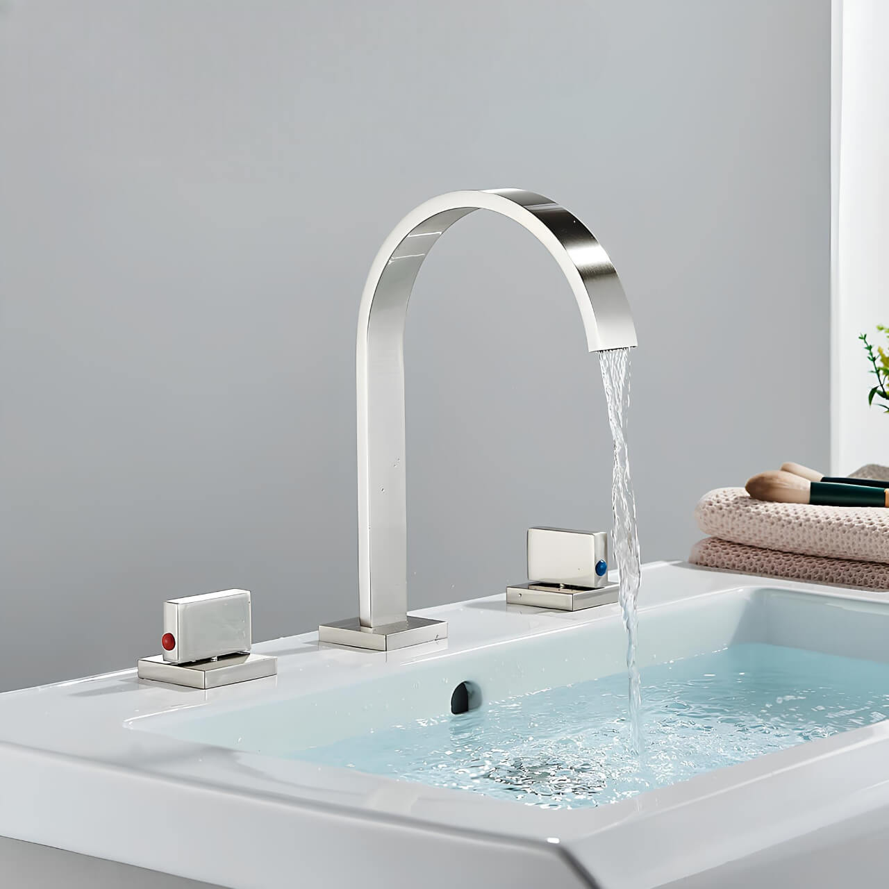 Robinet lavabo 3 trous - Doubles poignées