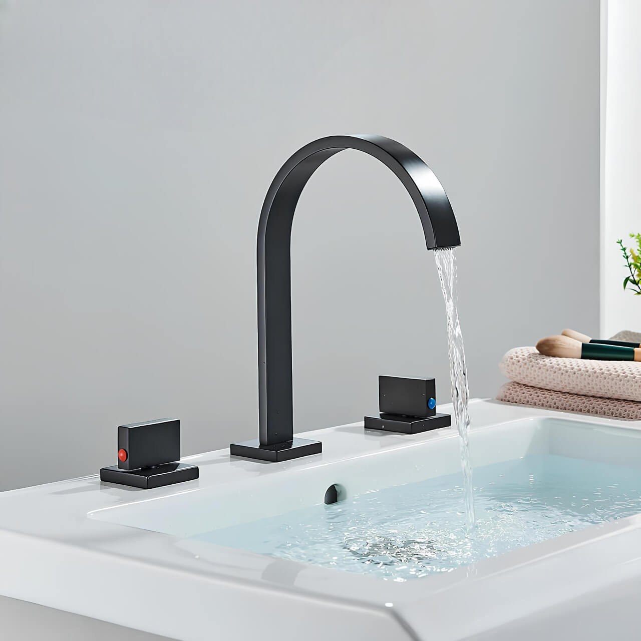 Robinet lavabo 3 trous - Doubles poignées