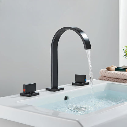 Robinet lavabo 3 trous - Doubles poignées