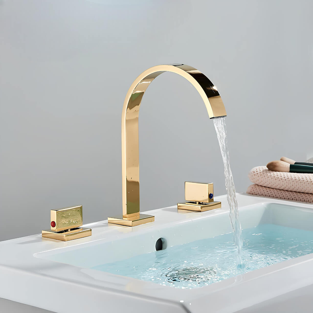 Robinet lavabo 3 trous - Doubles poignées