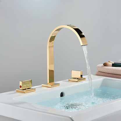 Robinet lavabo 3 trous - Doubles poignées