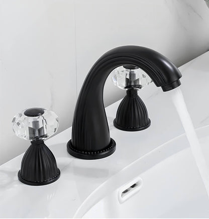 Robinet lavabo à 3 trous– Poignées cristal