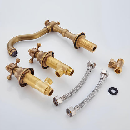 Robinet lavabo 3 trous style ancien