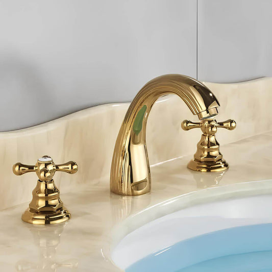 Robinet lavabo antique- 3 trous – Poignées croisées