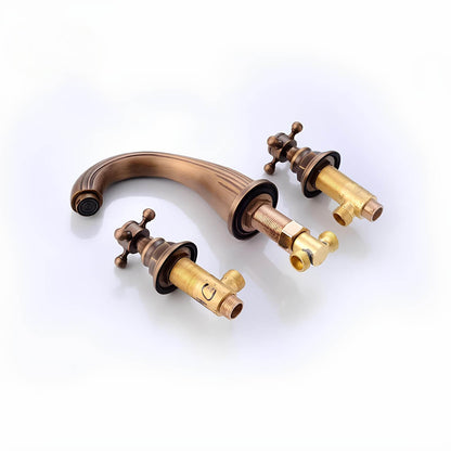 Robinet lavabo antique- 3 trous – Poignées croisées