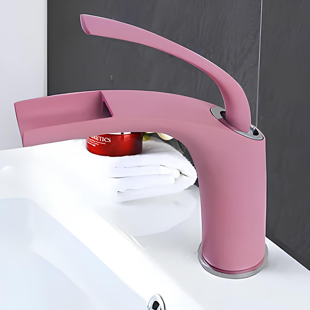 Robinet mitigeur rose en laiton – mitigeur cascade pour lavabo