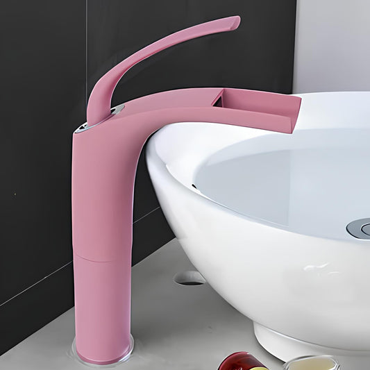 Robinet mitigeur rose en laiton – mitigeur cascade pour lavabo
