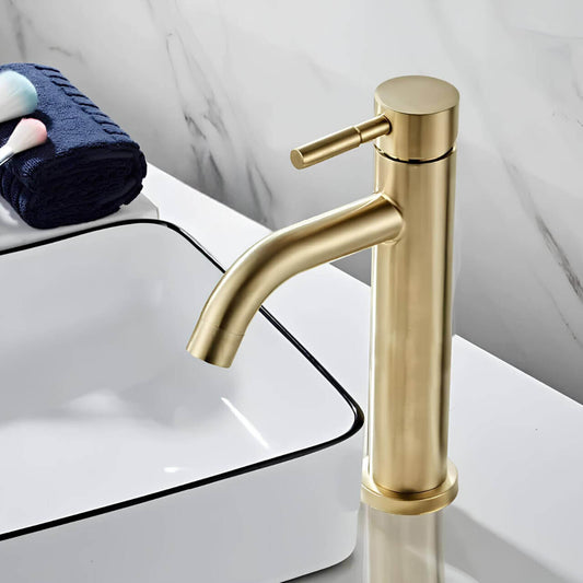 Robinet vasque doré contemporain
