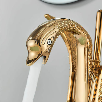 Robinet lavabo en forme de cygne