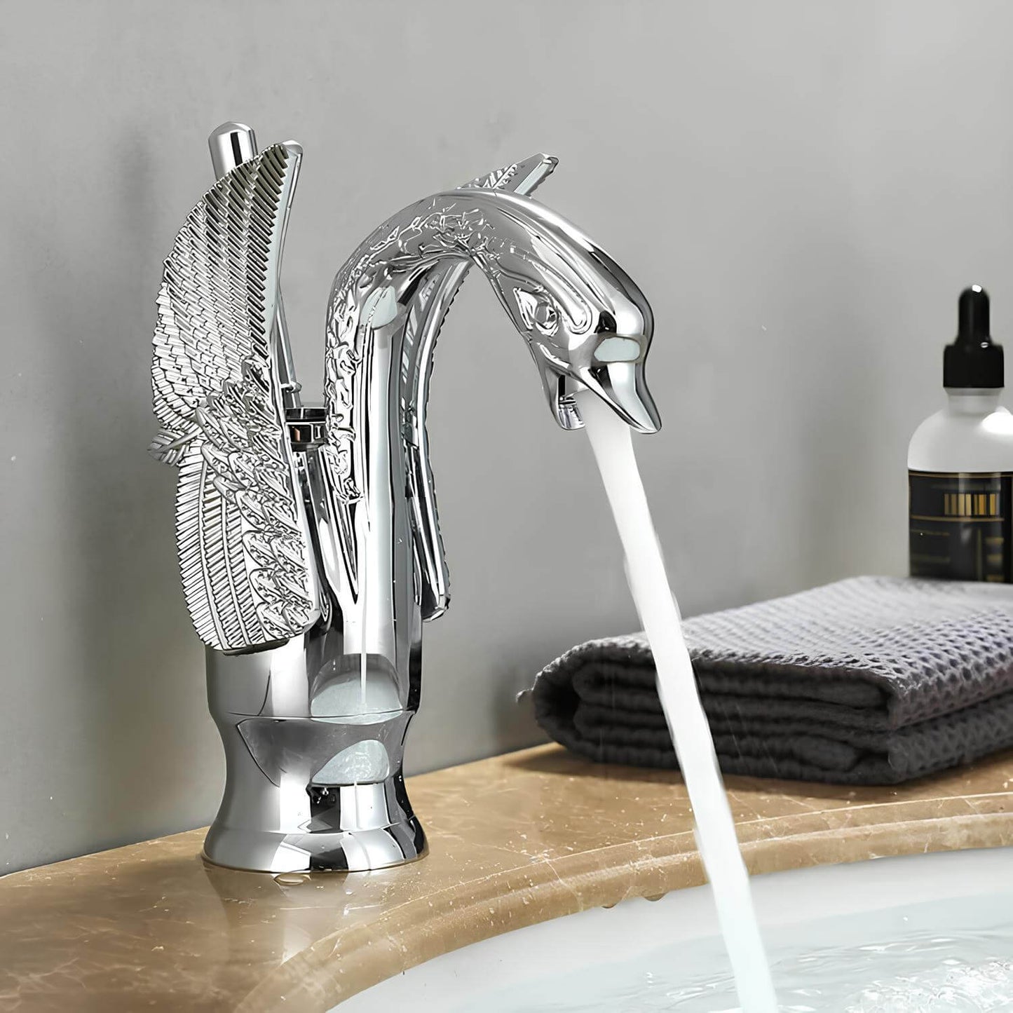 Robinet lavabo en forme de cygne