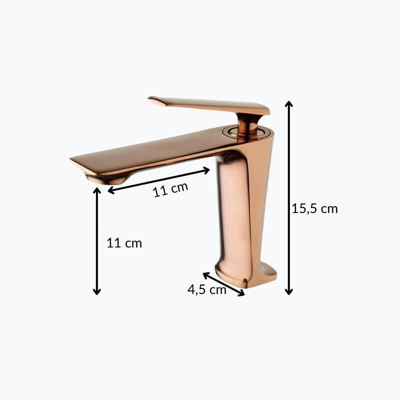 Robinet lavabo en laiton rose doré – mitigeur design