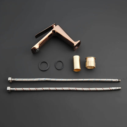 Robinet lavabo en laiton rose doré – mitigeur design