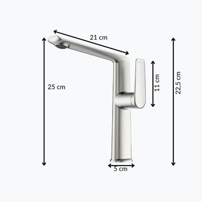 Robinet lavabo haut – mitigeur design à bec allongé