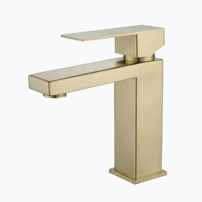 Robinet lavabo mitigeur en inox finition or brossé