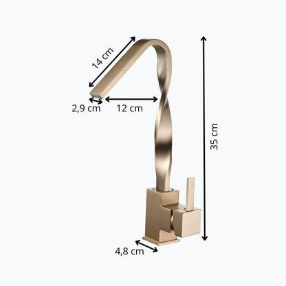 Robinet lavabo mitigeur en laiton – bec rotatif 360°, design contemporain