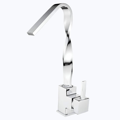 Robinet lavabo mitigeur en laiton – bec rotatif 360°, design contemporain