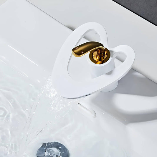 Robinet lavabo mitigeur en laiton – style contemporain silencieux