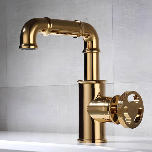 Robinet lavabo mitigeur en laiton - Style industriel