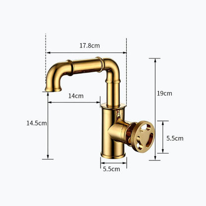 Robinet lavabo mitigeur en laiton - Style industriel