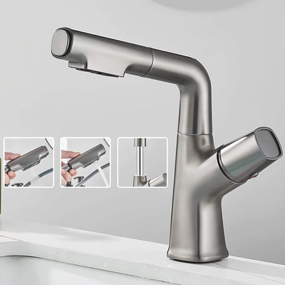 Robinet lavabo orientable avec douchette