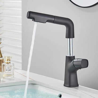 Robinet lavabo orientable avec douchette