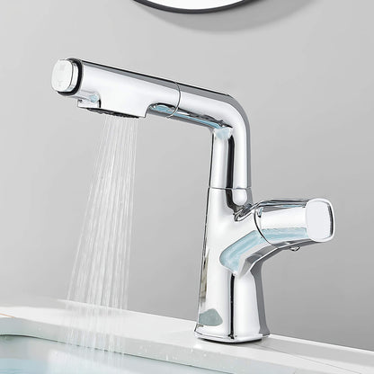 Robinet lavabo orientable avec douchette