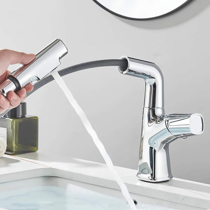 Robinet lavabo orientable avec douchette