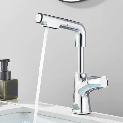 Robinet lavabo orientable avec douchette