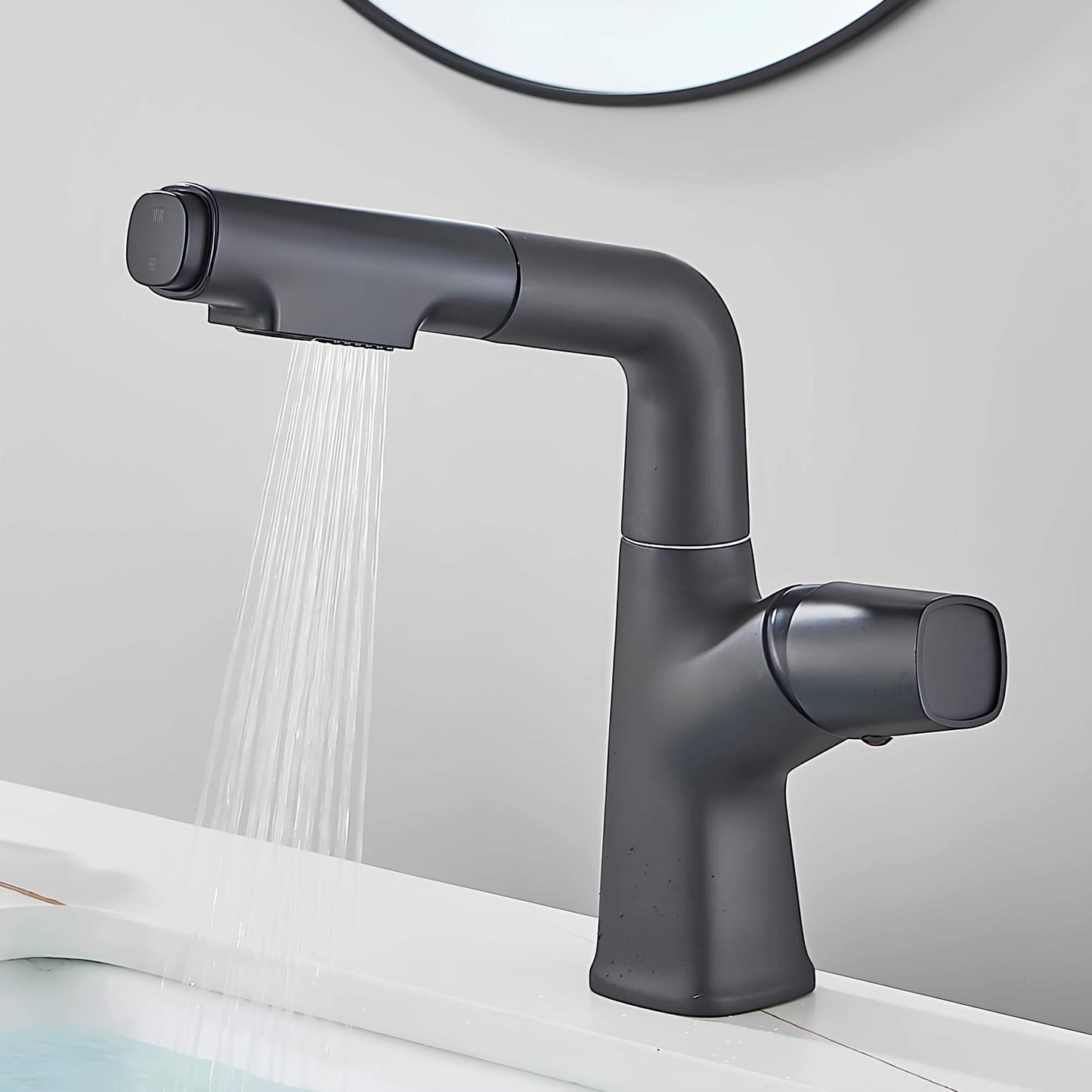 Robinet lavabo orientable avec douchette