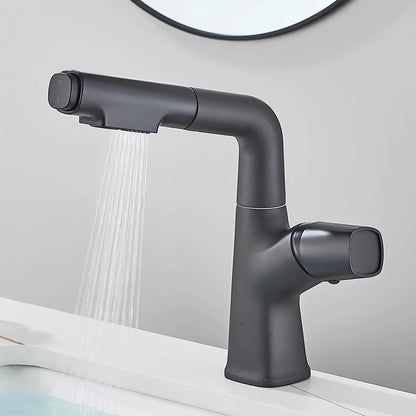 Robinet lavabo orientable avec douchette
