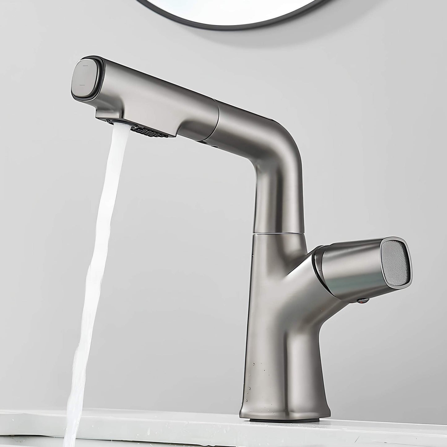 Robinet lavabo orientable avec douchette