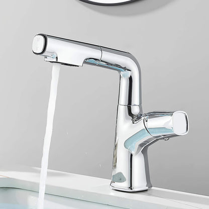 Robinet lavabo orientable avec douchette