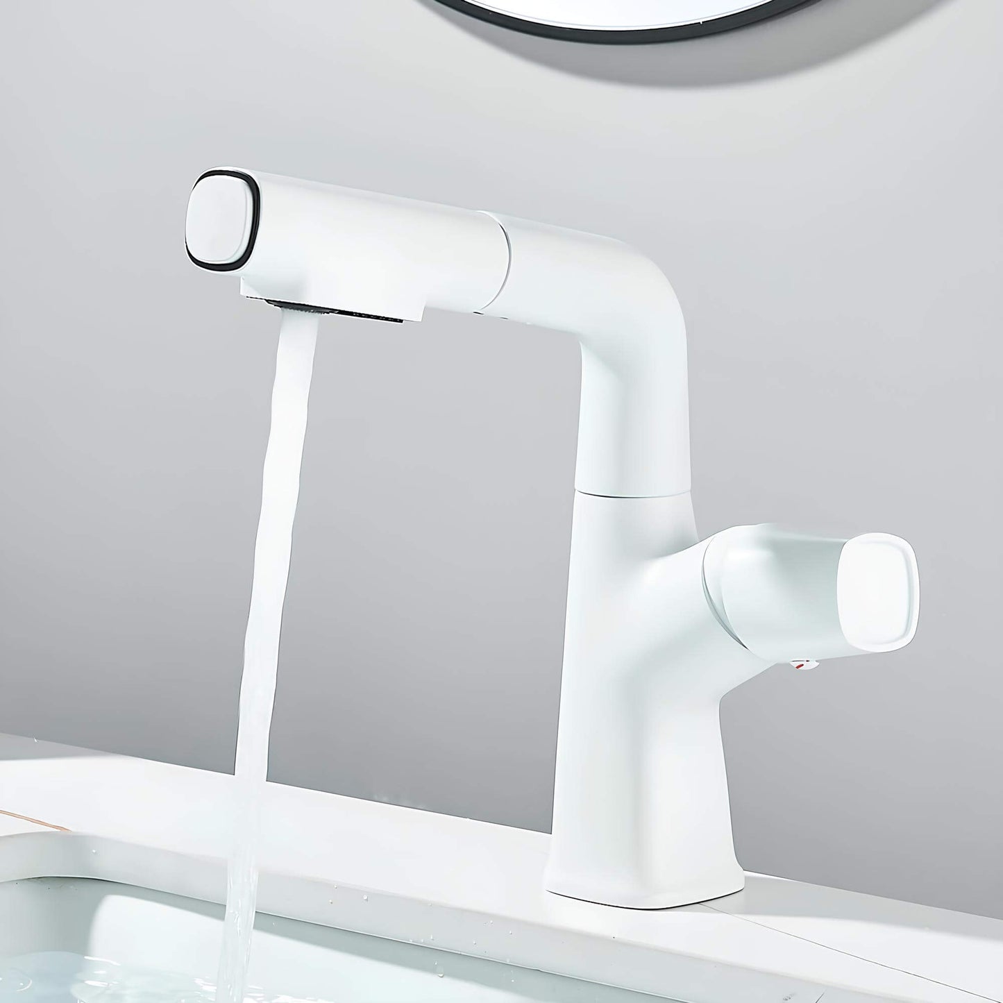 Robinet lavabo orientable avec douchette