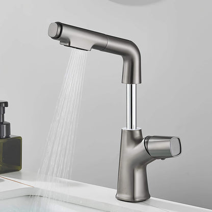 Robinet lavabo orientable avec douchette