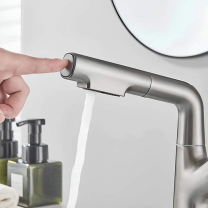Robinet lavabo orientable avec douchette
