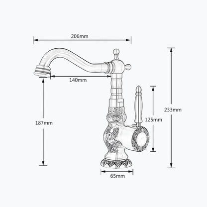 Robinet lavabo vintage sculpté - Grande version
