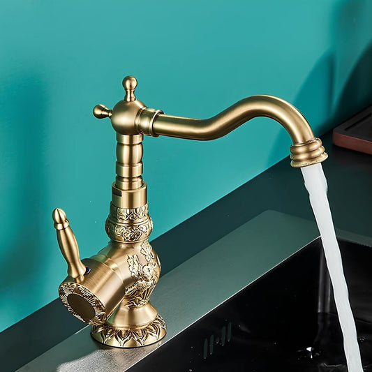 Robinet lavabo vintage sculpté - Grande version